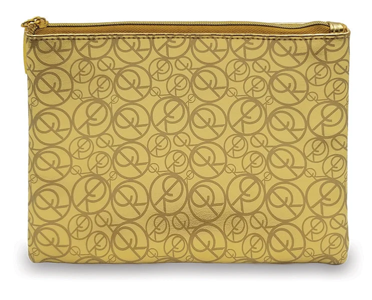 Signature Gold Logo Chic Cosmetic Bag